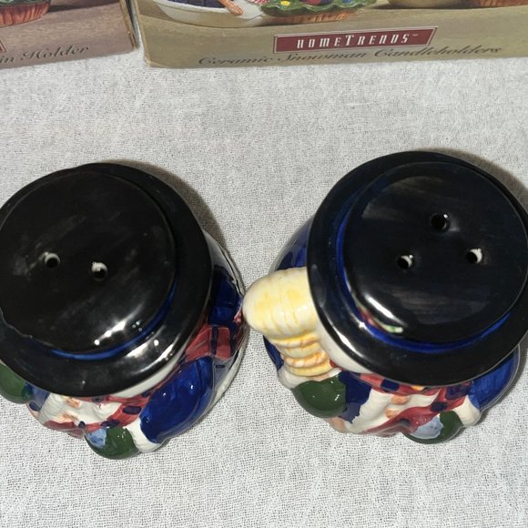 Vintage Ceramic Snowman Napkin Holder, Candle Holders, Salt and Pepper Set - Picture 16 of 16
